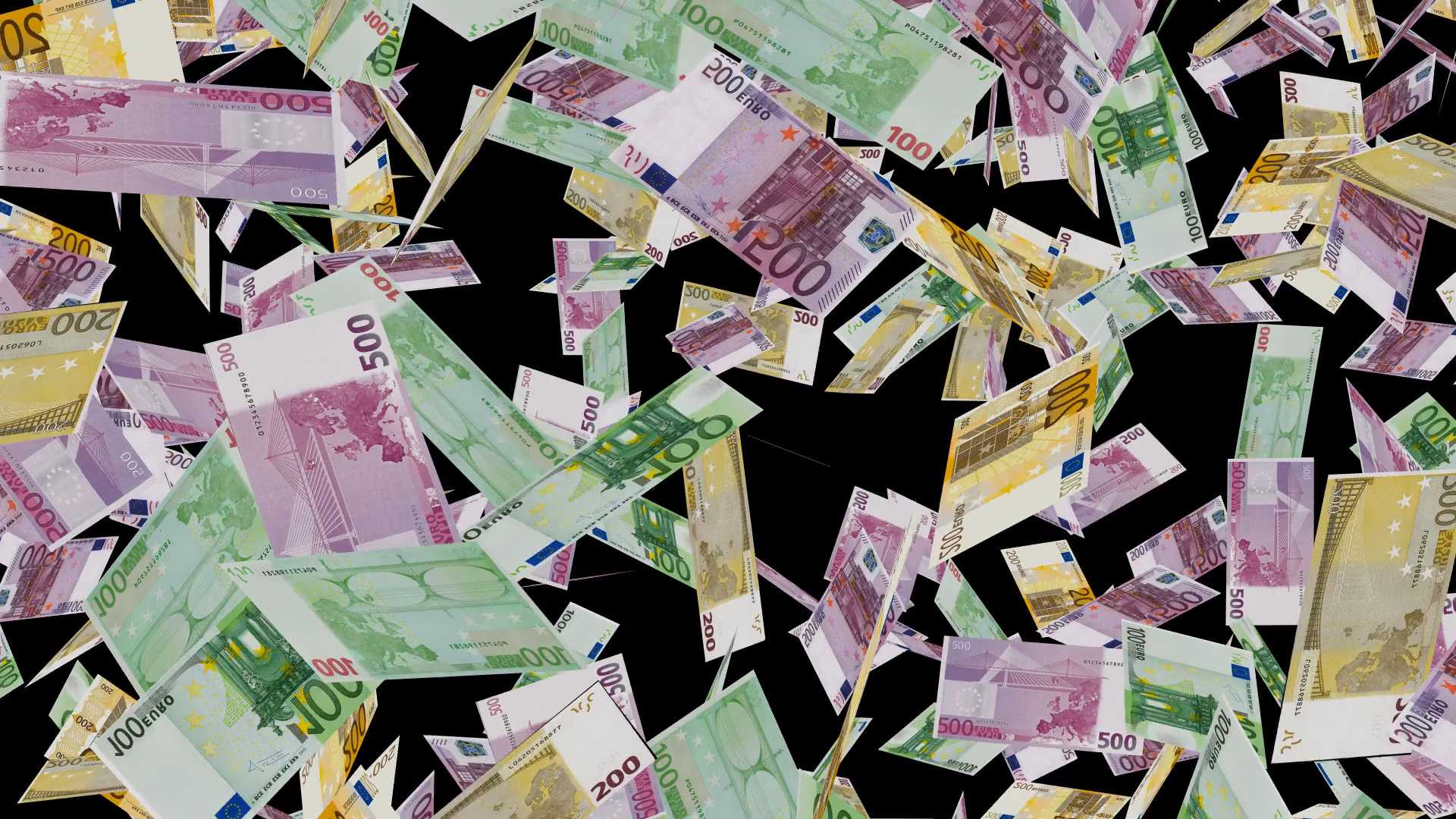 Billions of Euros bills raining